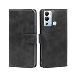 For Infinix Hot 12i Calf Texture Buckle Flip Leather Phone Case(Black)