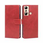 For Infinix Hot 20i Calf Texture Buckle Flip Leather Phone Case(Red)