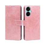 For Tecno Camon 19 / 19 Pro Calf Texture Buckle Flip Leather Phone Case(Rose Gold)