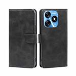 For Tecno Spark 10 4G Calf Texture Buckle Flip Leather Phone Case(Black)