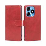 For Tecno Spark 10 4G Calf Texture Buckle Flip Leather Phone Case(Red)