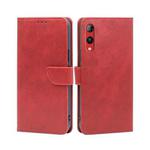 For Rakuten Hand 4G Calf Texture Buckle Flip Leather Phone Case(Red)