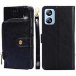 For Blackview A52 Zipper Bag Leather Phone Case(Black)