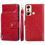 For Infinix Hot 20i Zipper Bag Leather Phone Case(Red)