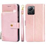 For Infinix Note 12 VIP Zipper Bag Leather Phone Case(Rose Gold)