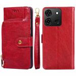 For Infinix Smart 7 Zipper Bag Leather Phone Case(Red)