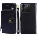 For Infinix Smart 7 Zipper Bag Leather Phone Case(Black)