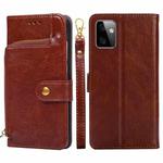 For Motorola Moto G Power 2023 Zipper Bag Leather Phone Case(Brown)