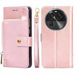 For OPPO Find X6 5G Zipper Bag Leather Phone Case(Rose Gold)