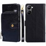 For Realme V30 5G / V30T Zipper Bag Leather Phone Case(Black)