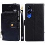 For Tecno Pova 4 Pro Zipper Bag Leather Phone Case(Black)