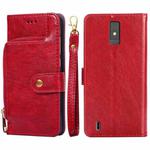 For ZTE Blade A32 Zipper Bag Leather Phone Case(Red)