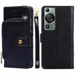 For Huawei P60 / P60 Pro Zipper Bag Leather Phone Case(Black)