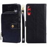 For Rakuten Hand 4G Zipper Bag Leather Phone Case(Black)