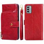 For Nokia G22 Zipper Bag Leather Phone Case(Red)