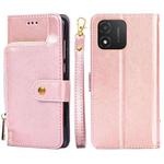 For Honor X5 4G Zipper Bag Leather Phone Case(Rose Gold)