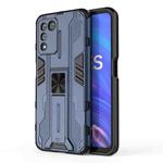 For OPPO K9S 5G Supersonic PC + TPU Shock-proof Protective Phone Case with Holder(Blue)