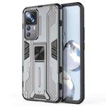 For Xiaomi 12T 5G Supersonic PC + TPU Shock-proof Protective Phone Case with Holder(Grey)