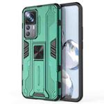 For Xiaomi 12T 5G Supersonic PC + TPU Shock-proof Protective Phone Case with Holder(Green)