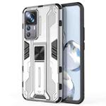 For Xiaomi 12T 5G Supersonic PC + TPU Shock-proof Protective Phone Case with Holder(Silver)