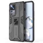 For Xiaomi 12T 5G Supersonic PC + TPU Shock-proof Protective Phone Case with Holder(Black)