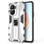 For Honor X40i 5G Supersonic PC + TPU Shock-proof Protective Phone Case with Holder(Silver)