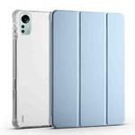 For Xiaomi Pad 5 Pro 12.4 3-fold TPU Leather Tablet Case with Pen Slot(Ice Blue)