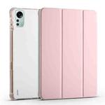 For Xiaomi Pad 5 Pro 12.4 3-fold TPU Leather Tablet Case with Pen Slot(Pink)