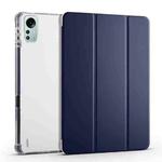 For Xiaomi Pad 5 Pro 12.4 3-fold TPU Leather Tablet Case with Pen Slot(Dark Blue)