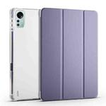 For Xiaomi Pad 5 Pro 12.4 3-fold TPU Leather Tablet Case with Pen Slot(Lavender Purple)