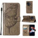 For OnePlus Ace 2 5G / 11R 5G Embossed Butterfly Leather Phone Case(Grey)