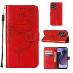 For Motorola Moto G Stylus 5G 2023 Embossed Butterfly Leather Phone Case(Red)