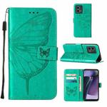 For Motorola Moto G Stylus 5G 2023 Embossed Butterfly Leather Phone Case(Green)