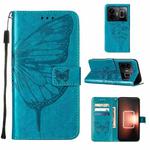 For Realme GT Neo 5 5G / GT3 Embossed Butterfly Leather Phone Case(Blue)