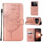 For Realme GT Neo 5 5G / GT3 Embossed Butterfly Leather Phone Case(Rose Gold)