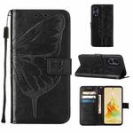For OPPO A1 Pro / Reno8 T 5G Embossed Butterfly Leather Phone Case(Black)