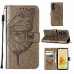 For OPPO A1 Pro / Reno8 T 5G Embossed Butterfly Leather Phone Case(Grey)
