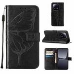 For Xiaomi 13 Pro Embossed Butterfly Leather Phone Case(Black)