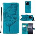 For Xiaomi 13 Pro Embossed Butterfly Leather Phone Case(Blue)