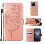 For Xiaomi 13 Pro Embossed Butterfly Leather Phone Case(Rose Gold)