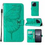 For Xiaomi 13 Pro Embossed Butterfly Leather Phone Case(Green)