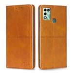 For Infinix Hot 11 Play Cow Texture Magnetic Horizontal Flip Leather Phone Case(Light Brown)