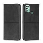 For Infinix Hot 11 Play Cow Texture Magnetic Horizontal Flip Leather Phone Case(Black)