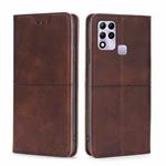 For Infinix Hot 11 RU Version Cow Texture Magnetic Horizontal Flip Leather Phone Case(Dark Brown)