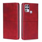 For Infinix Hot 11 RU Version Cow Texture Magnetic Horizontal Flip Leather Phone Case(Red)
