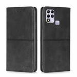 For Infinix Hot 11 RU Version Cow Texture Magnetic Horizontal Flip Leather Phone Case(Black)