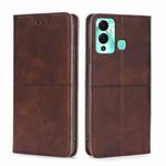 For Infinix Hot 12 Play Cow Texture Magnetic Horizontal Flip Leather Phone Case(Dark Brown)