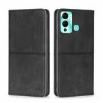 For Infinix Hot 12 Play Cow Texture Magnetic Horizontal Flip Leather Phone Case(Black)