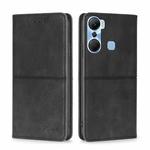 For Infinix Hot 12 Pro Cow Texture Magnetic Horizontal Flip Leather Phone Case(Black)