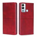 For Infinix Hot 12i Cow Texture Magnetic Horizontal Flip Leather Phone Case(Red)